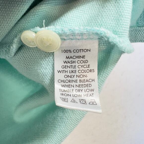 Calvin Klein Polo Shirt Men XXL All Cotton Mint Green Pockets Button Down Collar - Picture 7 of 11